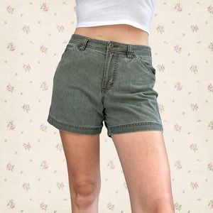 Vintage Columbia Mid Rise 100% Cotton Green Cargo Shorts